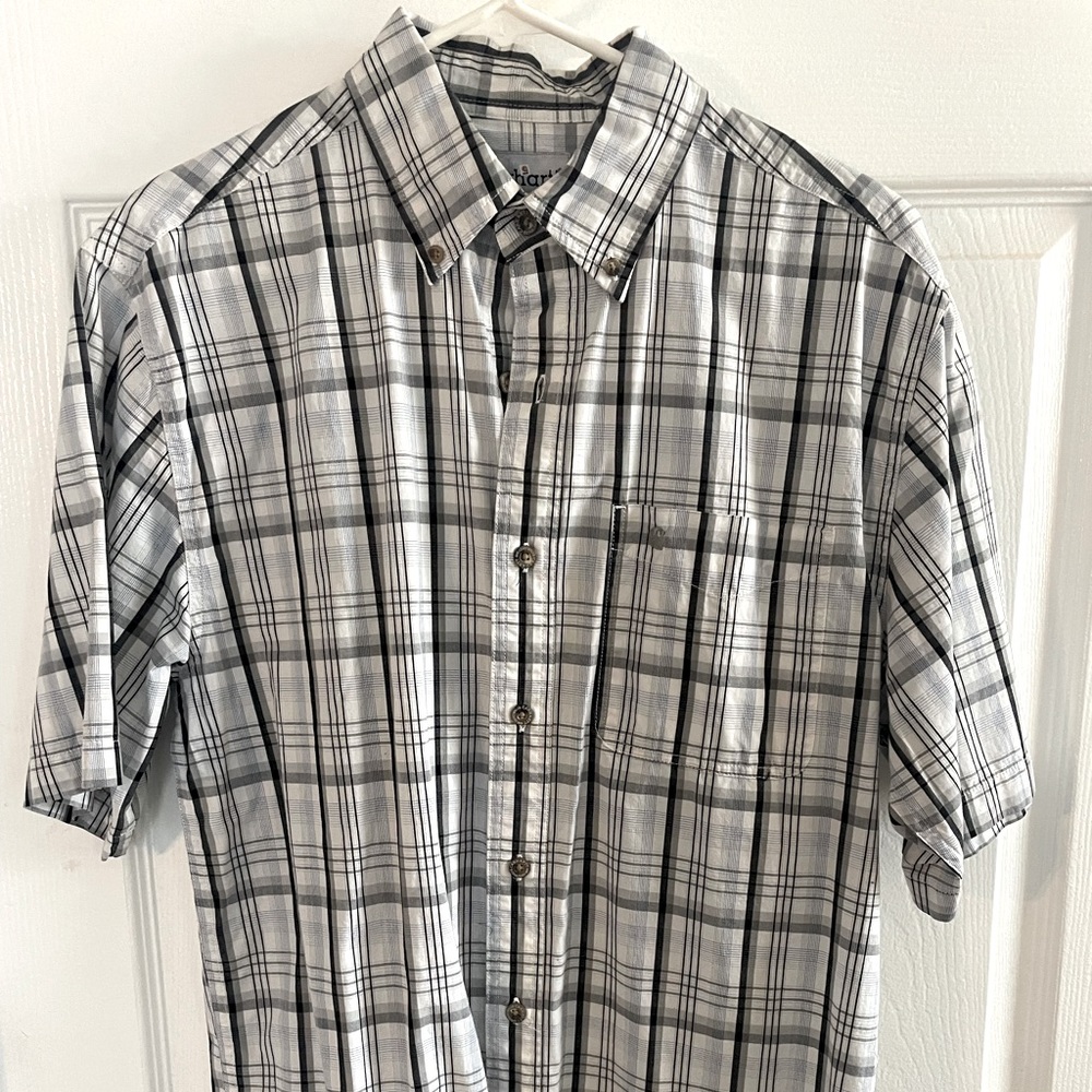 Button down carhartt white with black stripes